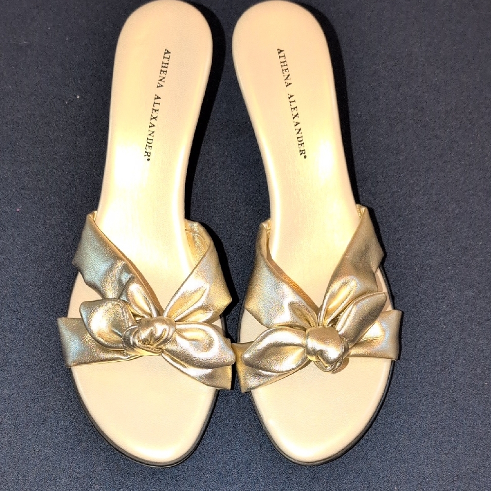 NWT!!Athena Alexander Gold Women's Slide Sandals Size 11, ? 10